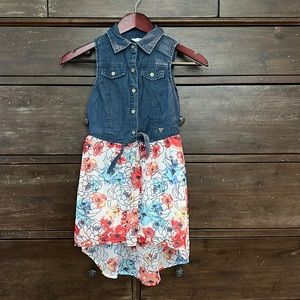 Guess kids, denim and  floral dress size S (7-8)